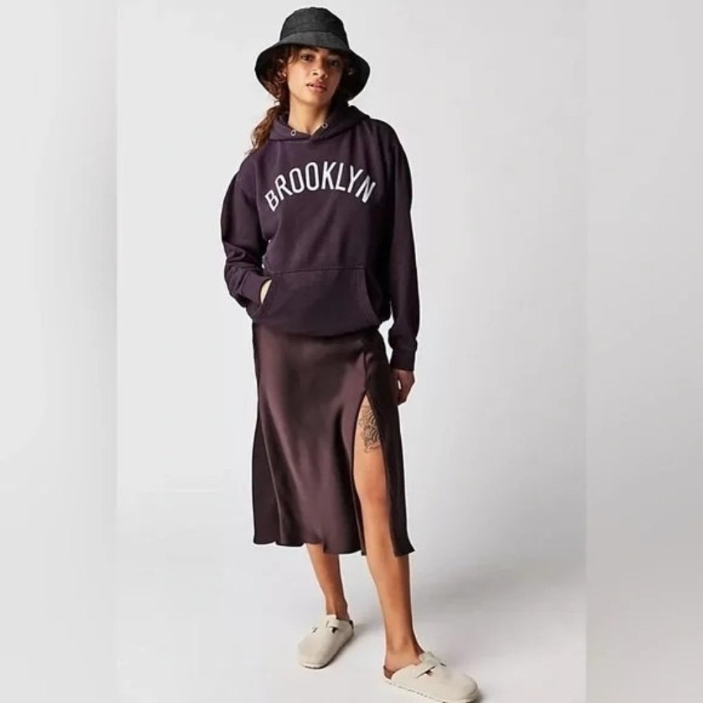 Free People Brooklyn Nets Hoodie Pullover Sweatshirt Vintage Tubular Size S NWT